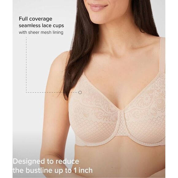 Wacoal dark teal Visual Effects Minimizer bra STYLE 857210 size 40D - Picture 7 of 12